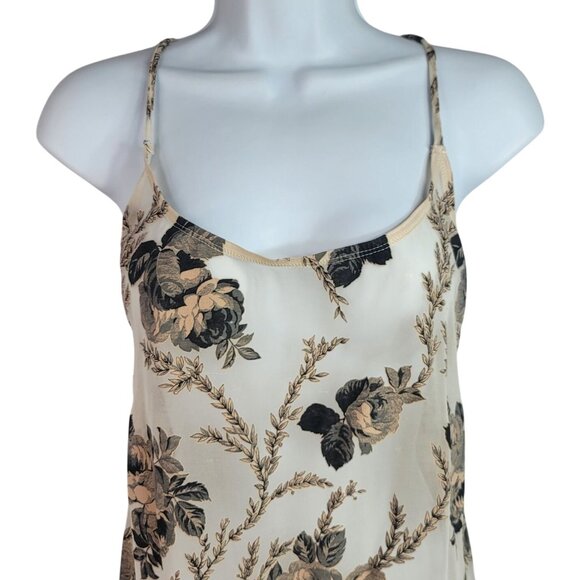 Victoria's Secret Floral Chemise Gray Sheer Large Strap Scoop Vintage USA 1999 - Picture 2 of 7